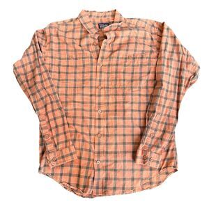 Patagonia Organic Cotton Button-up Long Sleeve Shirt Orange Men’s M